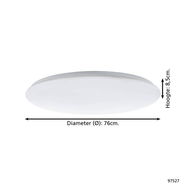 EGLO Giron Plafondlamp - LED - Ø 76 cm - Wit - Dimbaar