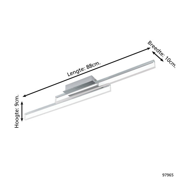 EGLO Palmital Plafond- en Wandlamp - LED - 88 cm - Chroom