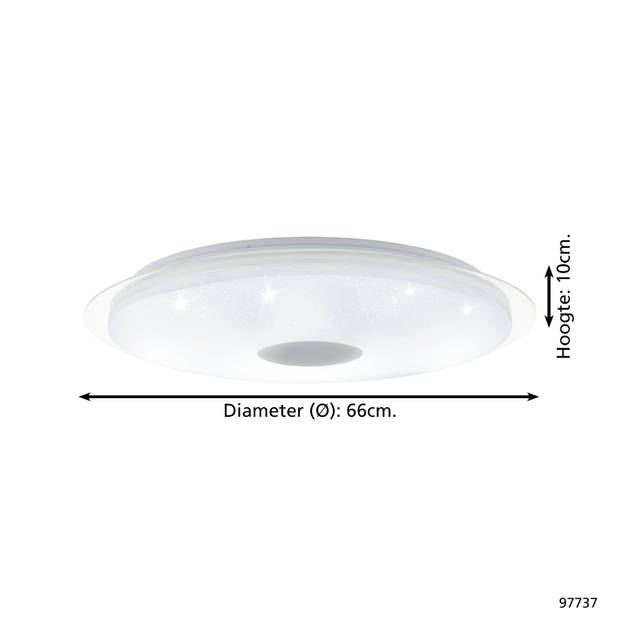 EGLO Lanciano Plafondlamp - LED - Ø 66 cm - Wit/Zilver - Dimbaar