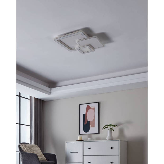 EGLO Mentalurgia Plafond- en Wandlamp - 49 cm - Wit/Chroom