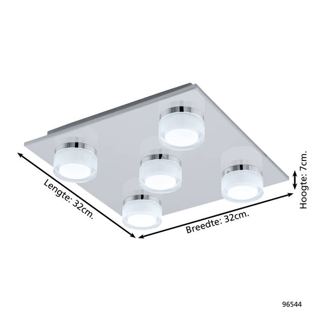 EGLO Romendo 1 Plafondlamp - LED - 32 cm - Chroom - Dimbaar