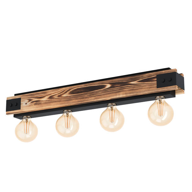 EGLO Layham Plafondlamp - E27 - 76 cm - Bruin/Zwart