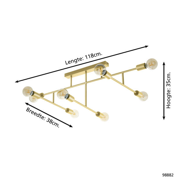 EGLO Belsiana 1 Plafondlamp - 8xE27 - 118 cm - Goud