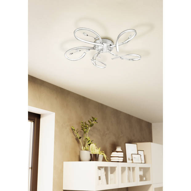 EGLO Vallemare Plafond- en Wandlamp - LED - Ø 65 cm - Chroom/Wit