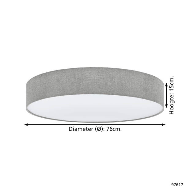 EGLO Pasteri Plafondlamp - E27 - Ø 76 cm - Wit/Grijs/Wit