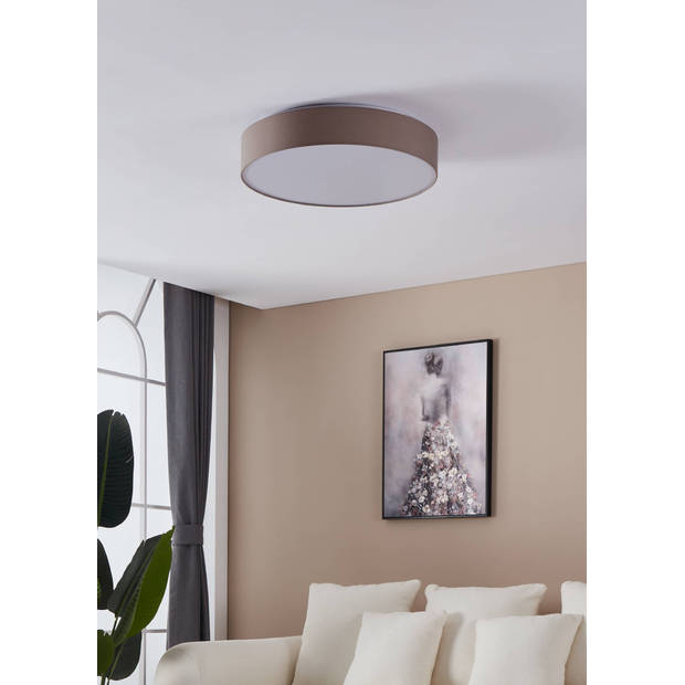 EGLO Romao 3 Plafondlamp - LED - Ø 57 cm - Wit/Taupe - Dimbaar