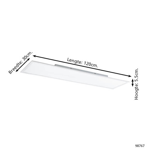 EGLO Salobrena-B Plafondlamp - LED - 120 cm - Wit - Dimbaar