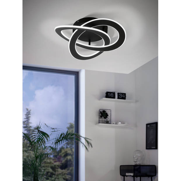 EGLO Rolimare Plafondlamp - LED - 42 cm - Zwart/Wit