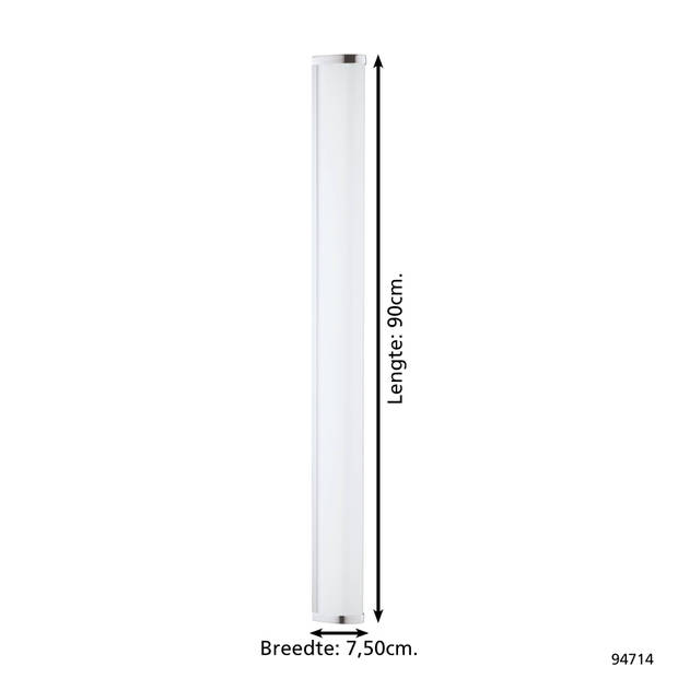 EGLO Gita 2 Wand/Plafondlamp - LED - Lengte 900mm. - Chroom - Wit