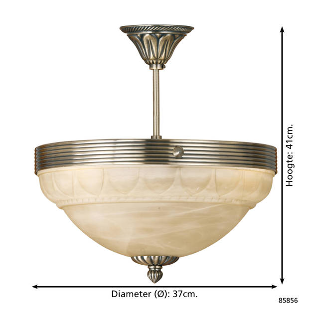 EGLO Marbella - Plafondlamp - 3 Lichts - Ø370mm. - Brons, Champagne