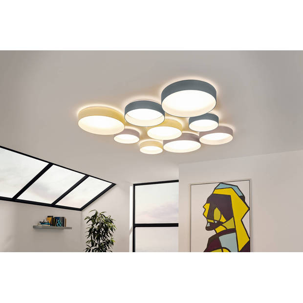 EGLO Palomaro - Plafondlamp - LED - Ø50 cm - Wit - Taupe