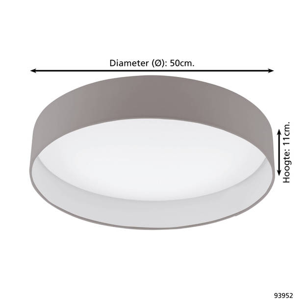 EGLO Palomaro - Plafondlamp - LED - Ø500mm. - Wit - Taupe