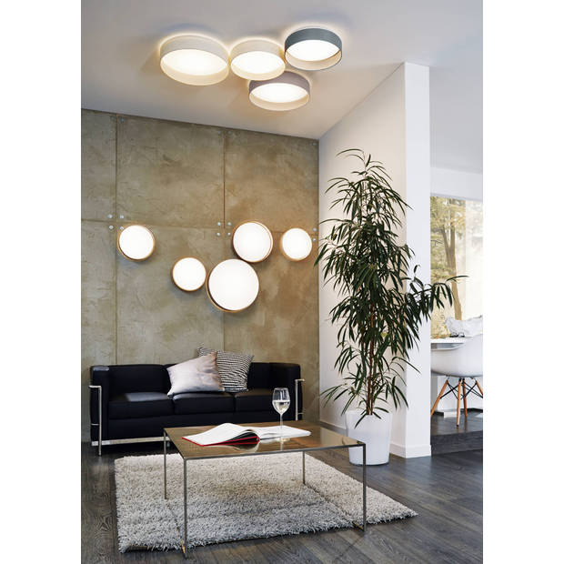 EGLO Palomaro - Plafondlamp - LED - Ø50 cm - Wit - Taupe