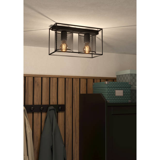 EGLO Catterick Plafondlamp - E27 - 35 cm - Zwart