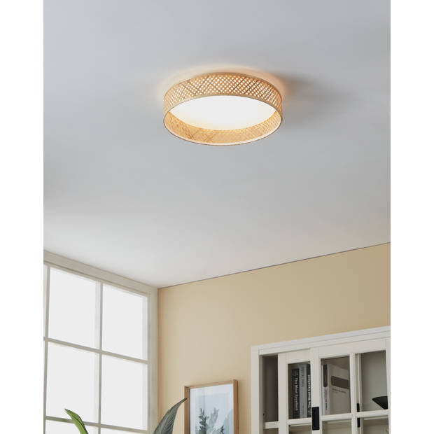 EGLO Luppineria Plafondlamp - LED - Ø 38 cm - Wit/Bruin