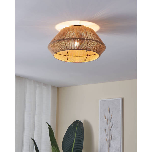 EGLO Alderney Plafondlamp - E27 - Ø 48 cm - Zwart/Bruin