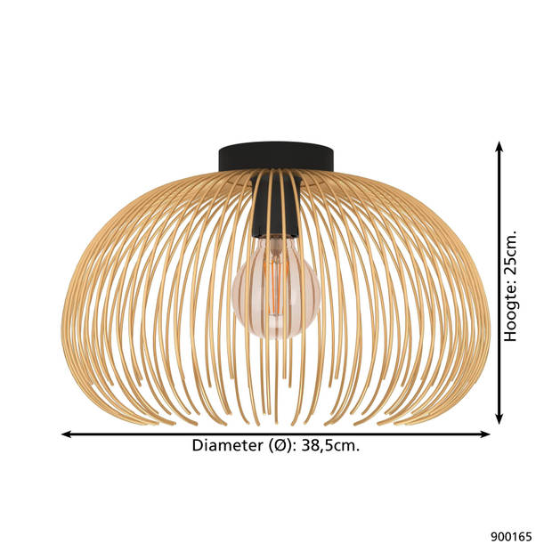 EGLO Venezuela Plafondlamp - E27 - Ø 38,5 cm - Goud/Zwart