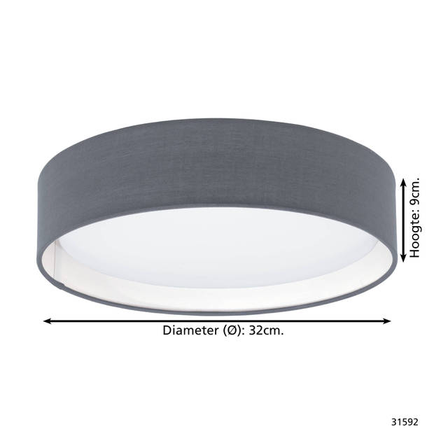 EGLO Pasteri - Plafondlamp - LED - Ø32 cm - Wit - Grijs
