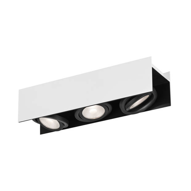 EGLO Vidago - LED Plafondlamp - 3-lichts - wit/zwart