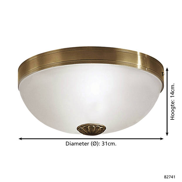 EGLO Imperial - Plafondlamp - 2 Lichts - Ø310mm. - Brons - Wit