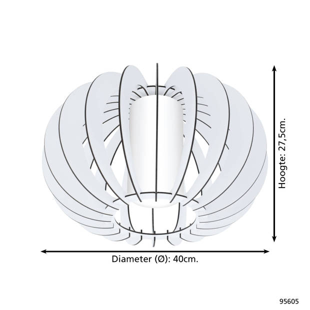 EGLO Stellato 2 - Plafondlamp - 1 Lichts - Ø40cm - Wit
