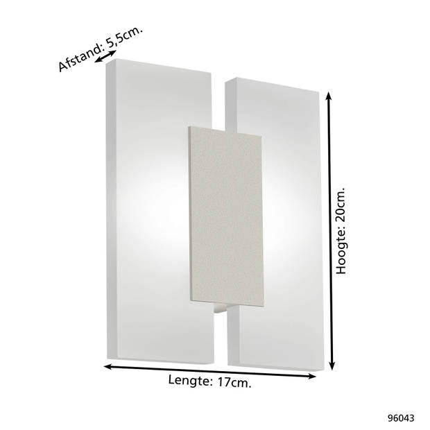 EGLO Metrass 2 - Wand/Plafondlamp - Nikkel-Mat - Gesatineerd