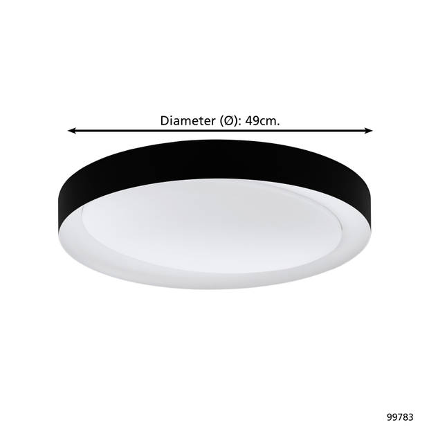 EGLO Laurito Plafondlamp - LED - Ø 49 cm - Wit/Zwart - Dimbaar