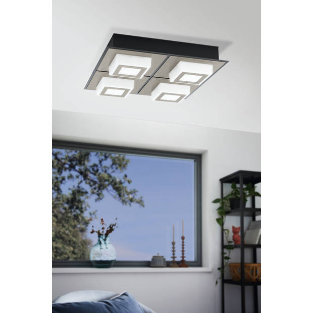 EGLO Masiano 1 Plafond- en Wandlamp - LED - 25 cm - Zwart