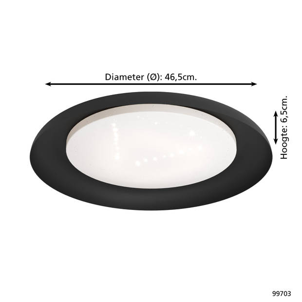 EGLO Penjamo Plafondlamp - LED - Ø 46,5 cm - Zwart/Wit