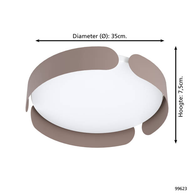 EGLO Valcasotto Plafondlamp - LED - Ø 37 cm - Wit