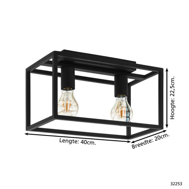 EGLO Eldrick Plafondlamp - E27 - 40 cm - Zwart