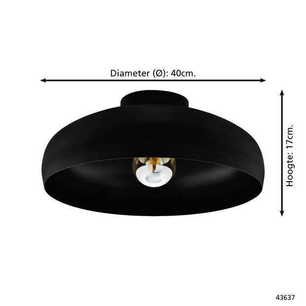 EGLO Mogano Plafondlamp - E27 - Ø 40 cm - Zwart