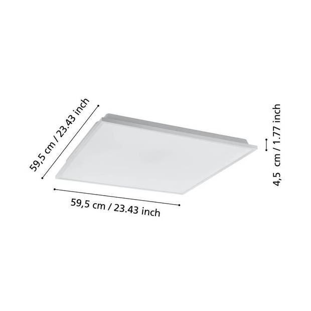 EGLO connect.z Herrora-Z Smart Plafondlamp - 59,5 cm - Wit - Dimbaar