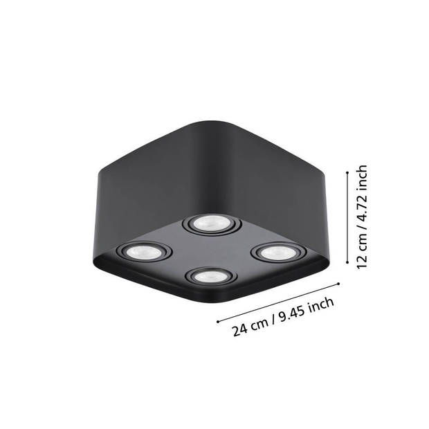 EGLO connect.z Caminales-Z Smart Plafondlamp - 24 cm - Zwart - RGB