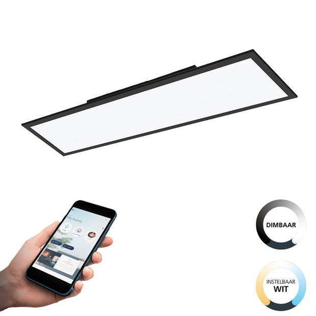 EGLO connect.z Salobrena-Z Smart Plafondlamp - 120cm - Zwart - Dimbaar