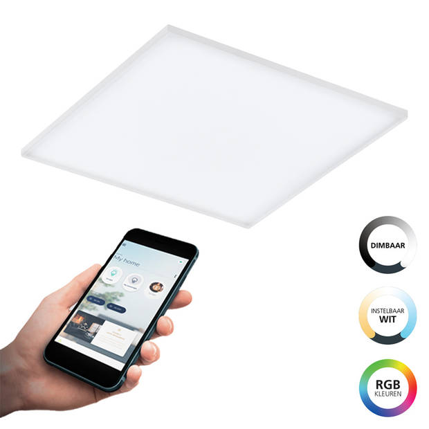EGLO connect.z Turcona-Z Smart Plafondlamp - 60 cm - Wit - Instelbaar RGB & wit licht - Dimbaar - Zigbee