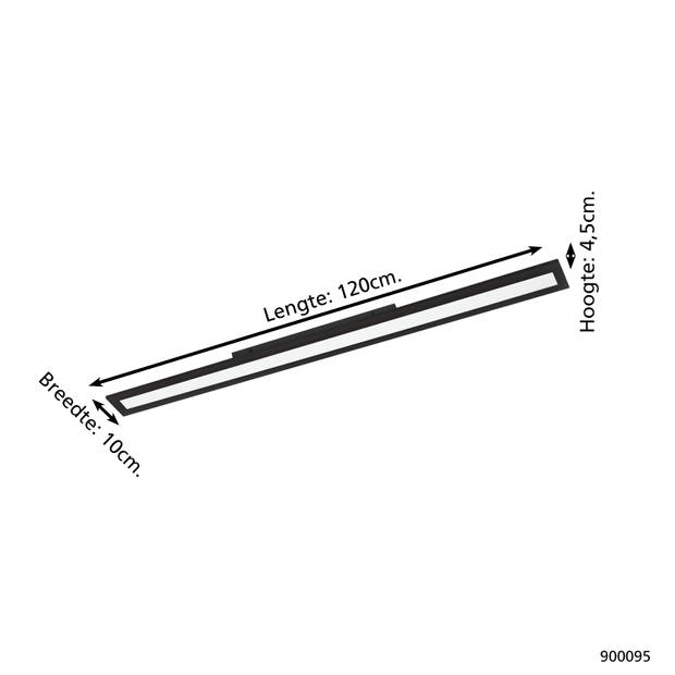 EGLO connect.z Salobrena-Z Smart Plafondlamp - 120cm - Zwart - Dimbaar