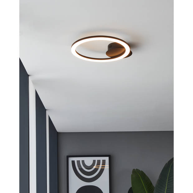 EGLO connect.z Parrapos-Z Smart Plafondlamp - 34 cm - Zwart/Wit