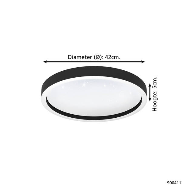 EGLO connect.z Montemorelos-Z Smart Plafondlamp - Ø 42 cm - Zwart/Wit
