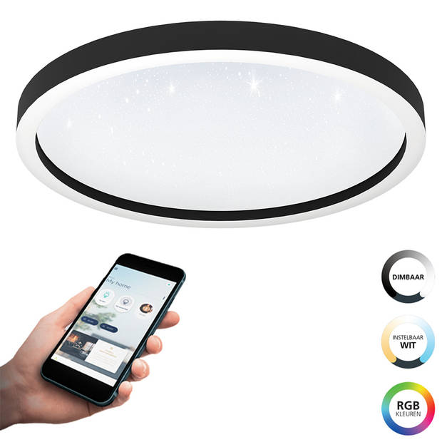 EGLO connect.z Montemorelos-Z Smart Plafondlamp - Ø 57 cm - Zwart/Wit