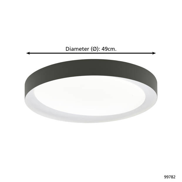 EGLO Laurito Plafondlamp - LED - Ø 49 cm - Wit/Grijs - Dimbaar