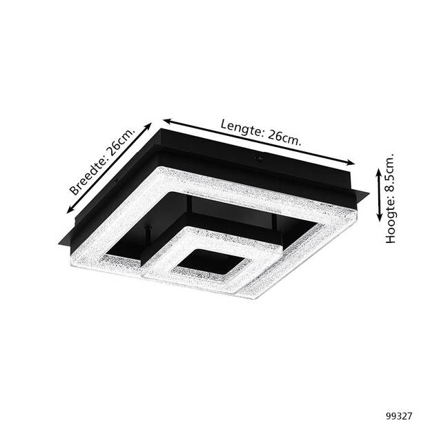 EGLO Fradelo 1 Plafondlamp - LED;LED - 26 cm - Zwart
