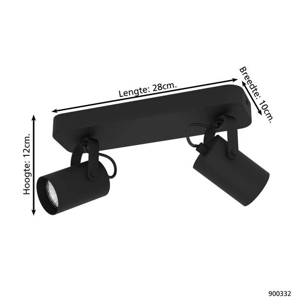 EGLO Sorego Spot - GU10 - 28 cm - Zwart