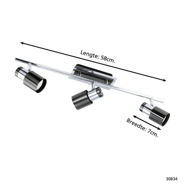 EGLO Davida 1 - Plafondspots - 3 Lichts - Nikkel-Nero