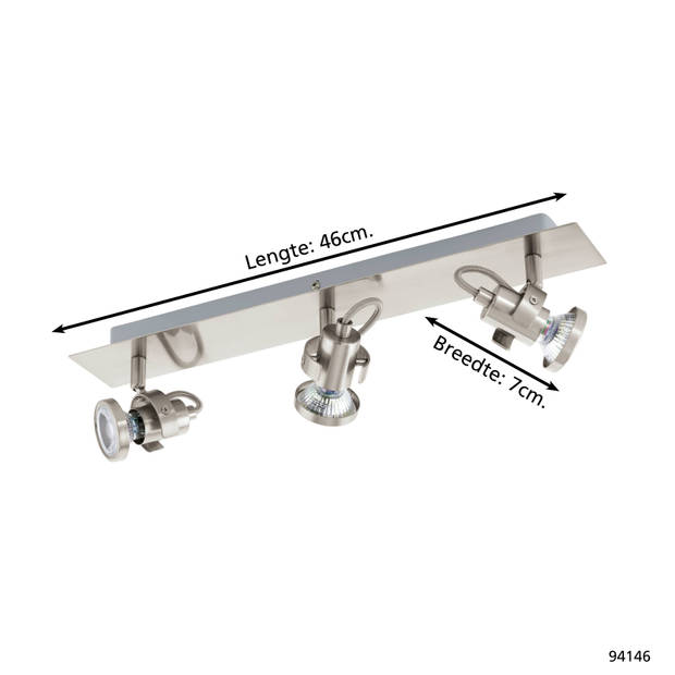 EGLO Tukon 3 - Spot - 3 Lichts - LED - Nikkel-Mat