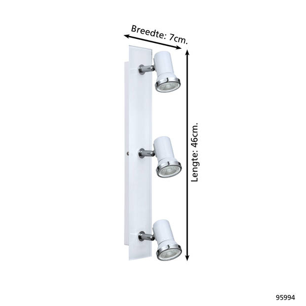 EGLO Batholino Tamara 1 - Spot - 3 Lichts - Wit, Chroom