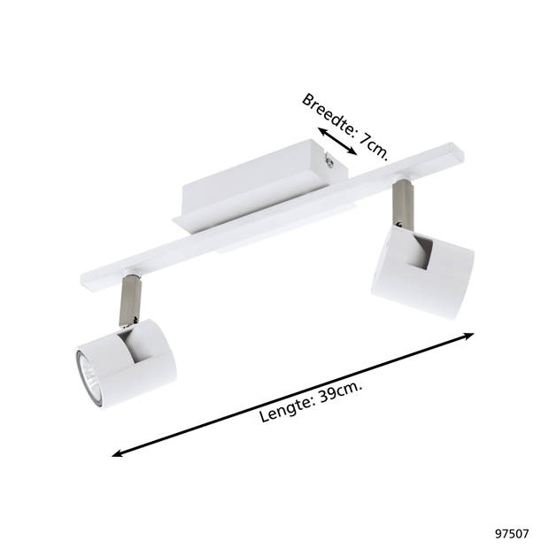 EGLO Vergiano - spot - 2-Lichts - wit/nickel-mat