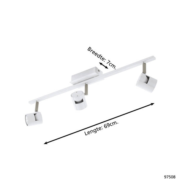 EGLO Vergiano - spot - 3-Lichts - wit/nickel-mat