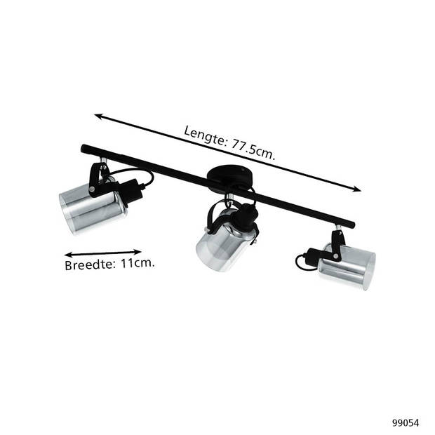 EGLO Berregas Spot - E27 - 77,5 cm - Zwart/Grijs