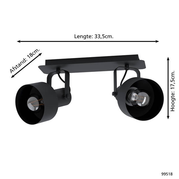 EGLO Casibare Spot - E27 - 33,5 cm - Zwart